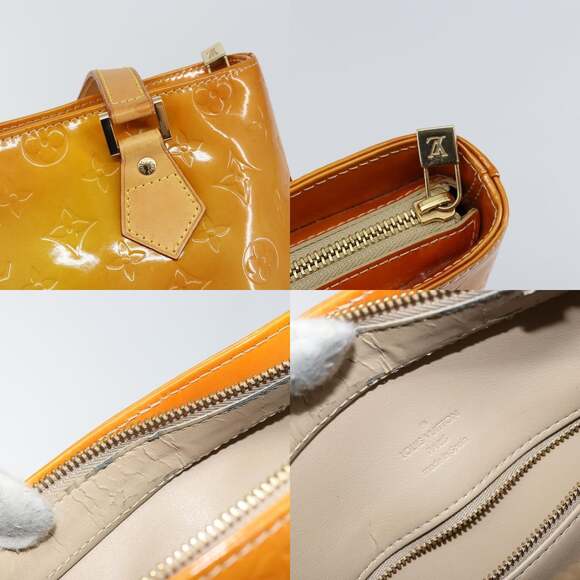 LOUIS VUITTON Monogram Vernis Houston Hand Bag Beige M91004 - Picture 11 of 13